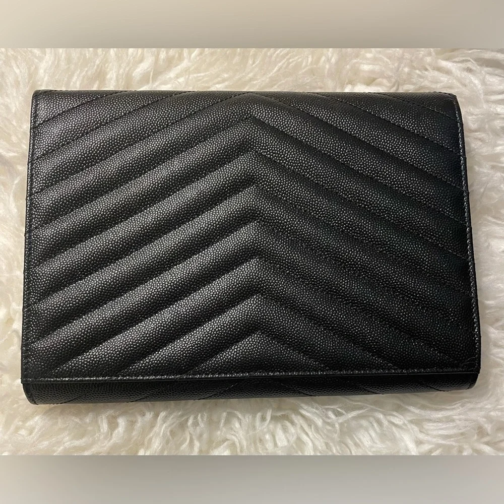 YSL Cassandre Grain Flap Wristlet - Picture 5 of 13